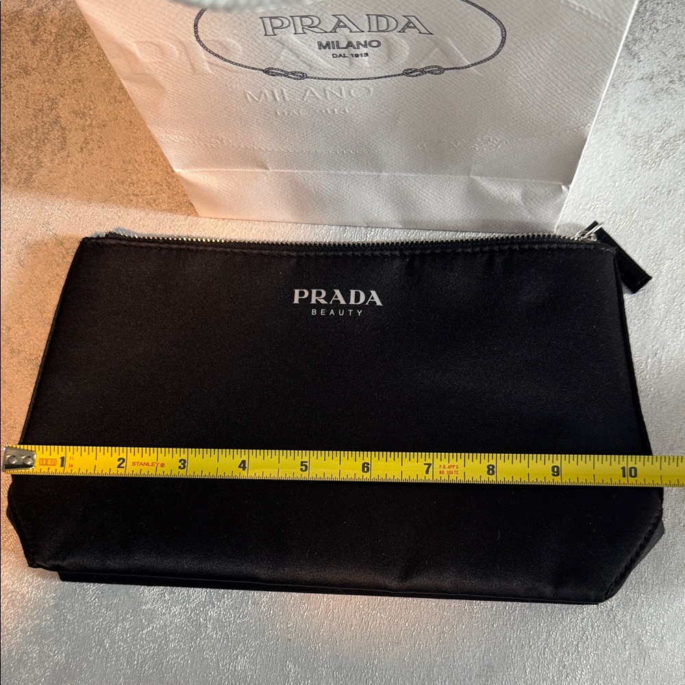 PRADA Black Logo Cosmetic Pouch - Picture 5 of 6
